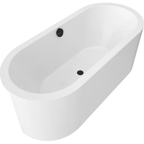 VIVA C MONOLITH Baignoire ovale semi-encastrée 170x75x60cm, blanc (1/4)