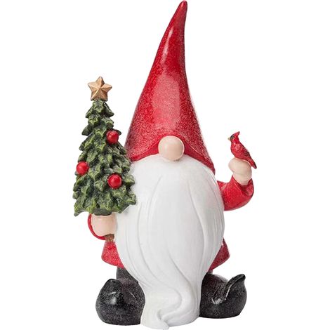 Nain De Noël En Résine Peint À La Main, Statue Décorative Pour La Maison Et Le Bureau (1/2)