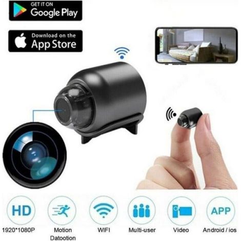 Mini caméra espion cachée 1080P HD Micro Home Security Cam Vision nocturne sans fil INFRAROUGE - LAMPE - CABINE (1/3)