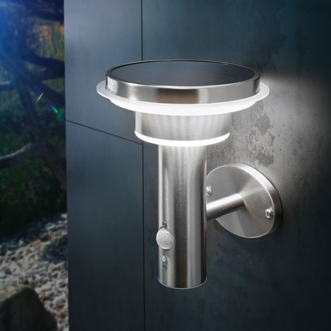 esotec Solar Sensor-Wandleuchte Tini - Akku METALL Edelstahl outdoor 102595 (1/5)