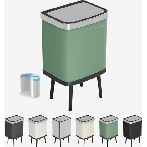 Motion Sensor Kitchen Bin with Soft Close Lid with Stand 35L GREEN