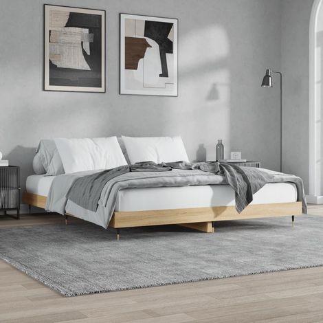 Estructura de cama sin colchón roble  200x200 cm