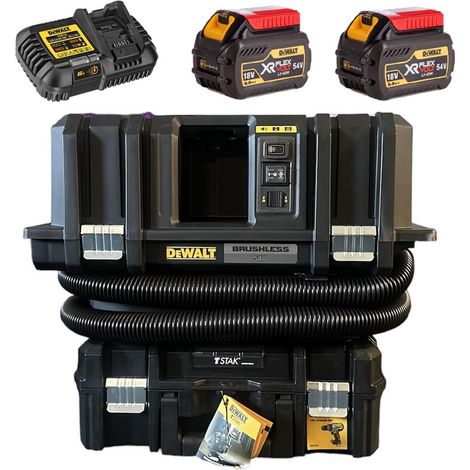 Dewalt Cordless XR FLexvolt M-Class Wet Dry Vacuum + 13.5L TStak Case 2x 6ah Kit (1/5)