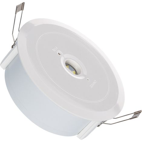 Éclairage de Secours LED Encastrable 120lm Coupe Ø136 mm 3 Heure d'Autonomie  Blanc 2.5 W