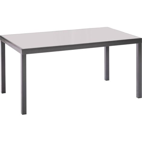 Tisch 150x90cm Alu graphit Glasplatte grau