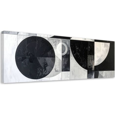 Stampe su Tela, Astrattismo geometrico bianco nero, 90x30 (1/5)