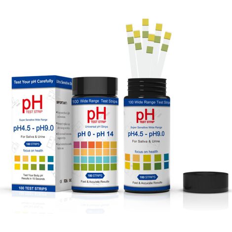 100 Pack Universal pH Test Strips, Full Range 0-14, Rapid pH Tests for Urine, Saliva, Drinking Water, Laboratories, Aquariums, Gyms, Swimming Pools (1/5)