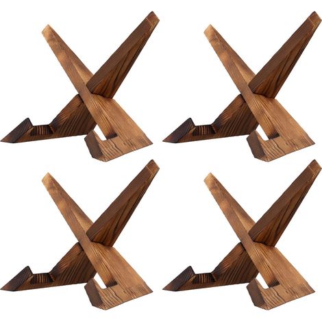 Support Assiette Decorative, Porte Assiette, Support Assiette en Bois, Presentoir Livre Cadre Photo de Table, Mini Chevalet, 21,5 x 12,5 x 16,5 cm, 4 Pièce (1/5)