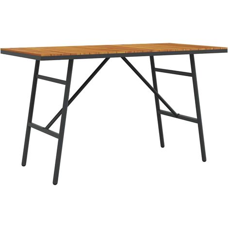 Mesa de Comedor Marrón 110 x 55 x 62 cm Madera maciza de Acacia vidaXL (1/5)