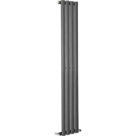 Warmehaus Vertical Radiator Oval Single Anthracite 1800 x 237mm (1/5)