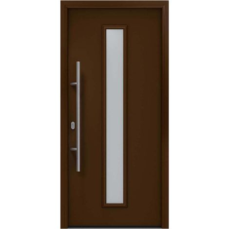 Hörmann Ecostar Haustür "ISOPRO IP 020S", terrabraun (RAL 8028), 110 x 210 cm (B x H), DIN Links