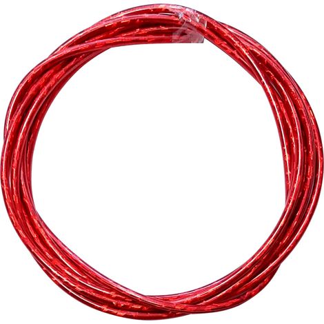 Gaine de câble acier universelle rouge laser irisé diamètre 5mm longueur 3m avec insert plastique protection frein gaz