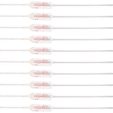 Lot de 10 fusibles thermiques TF 72-250 ℃ coque en métal Fusible thermique Arrêt 250 V AC 10 A (85 °C). (1/5)