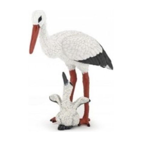 Storch mit einem Jungen