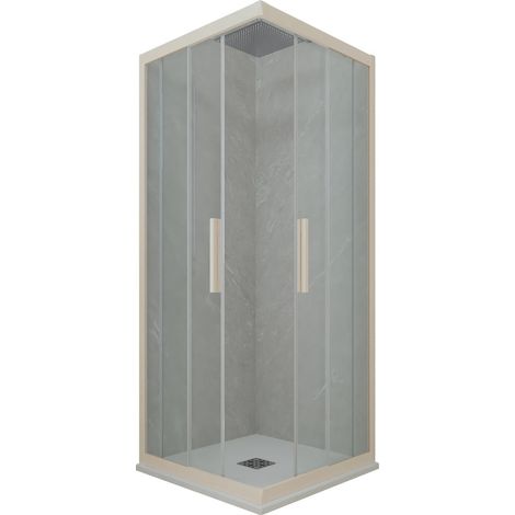 Box doccia 90x120 angolare scorrevole Champagne h 200 Kolors