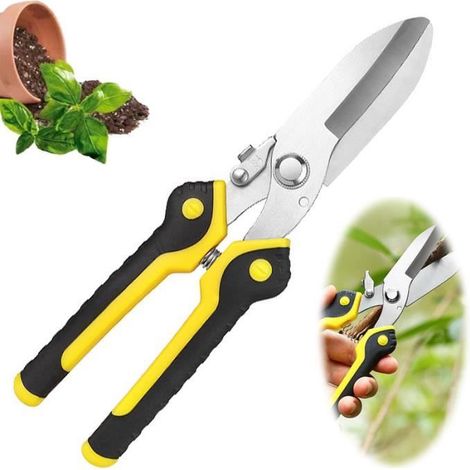 Gartenschere - MARKE - Modell - Edelstahl - Ergonomischer Griff - Gelb