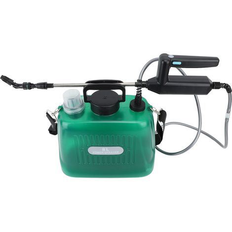 Pulvérisateur électrique portable de 2,1 gallons (8 litres) alimenté par batterie 2000 mAh, rechargeable par USB, vert (1/5)