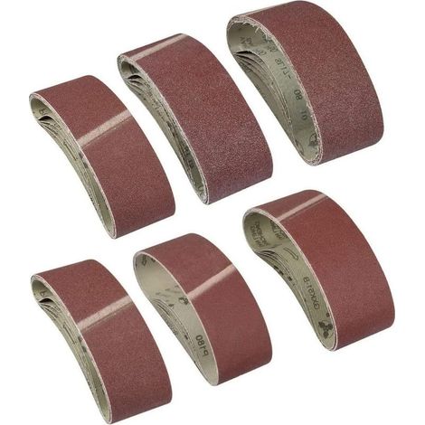30 Pièces Bande De Ponçage,75 x 533mm Tissu En Tissu Bande De Ponçage 40/60/80/120/180/240 Grains Oxyde D'aluminium Papier De Verre Ceintures Power File Pour Ponceuses à Bande Bosch (1/5)