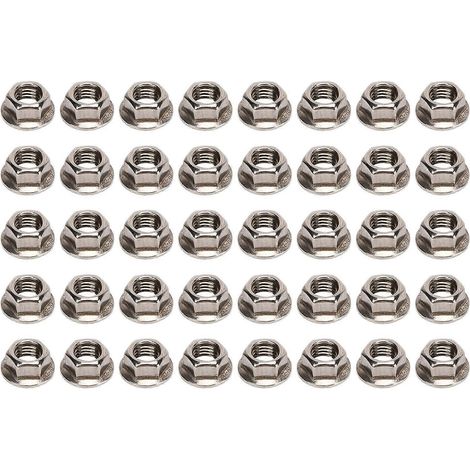 Jeu de 40 écrous à embase hexagonale M10 x 1,25 mm en acier inoxydable résistant à la rouille. (1/5)