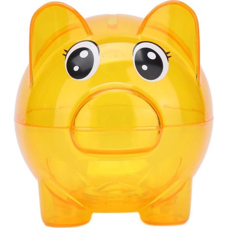 Coffret à économies cochon en plastique transparent résistant pour enfants (1/5)
