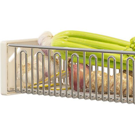 Küchenregal zur Aufbewahrung von Frühlingszwiebeln, Ingwer, Knoblauch, Gemüse und Gewürzen kein Bohren erforderlich Wandabtropfgestell Wandaufbewahrungskorb Gemüsehalter. (1/5)