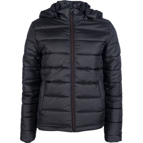 11/12 anni, nero 9100: Mädchenjacke Modell Ruby mit abnehmbarer Kapuze und zwei Reißverschlusstaschen (1/3)