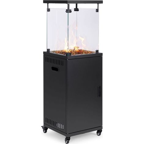 Caminetto Stufa A Gas Da Esterno Con Roccia Lavica E Ruote – 12kw