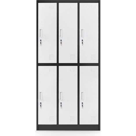 Armoire vestiaire pour vêtements de travail, 6 portes IGOR, 900 x 1850 x 450 mm, blanc anthracite (1/3)