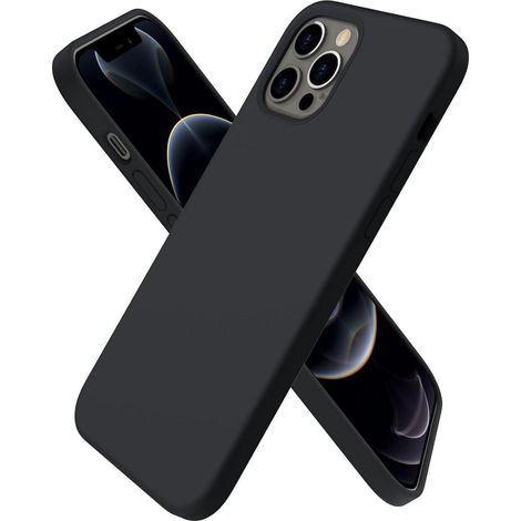 ORNARTO iPhone 12  12 Pro Silikon Case 6,1 Voller Schutz Schwarz (1/5)