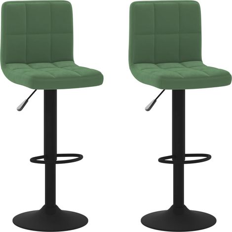 Tabourets de bar 2 pcs Vert foncé Velours 3 (1/5)