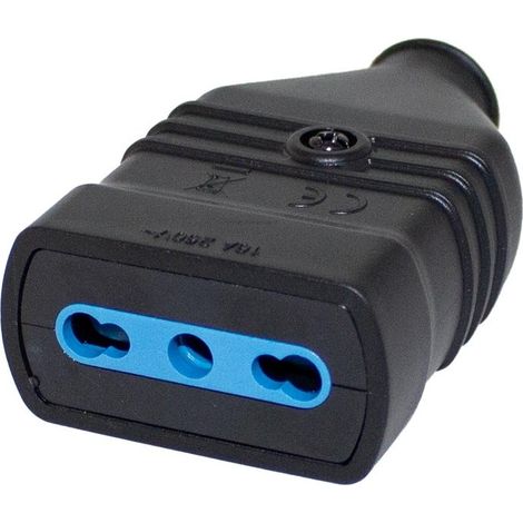 Presa Antischiacciamento 2P+T In PVC Bipasso 10/16A 250V Nero