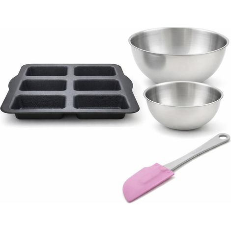 Set à pâtisserie 1 moule à financiers en silicone fibre de verre, 2 bols à mixer et 1 spatule Zenker Silicone (1/5)