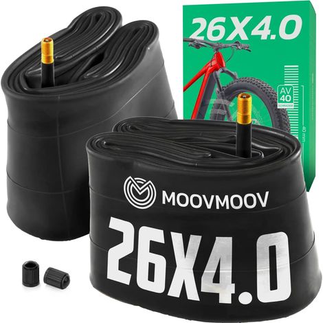 Chambre à air 26x4.0 - Pour pneu Fatbike - ETRTO 97-559 à 103-559 - Valve Schrader - Lot de 2 (1/5)