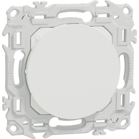 Schneider – Obturateur pré-perçage pour sortie de câble – Finition esthétique – Blanc craie – Pour installations électriques – Odace (1/3)