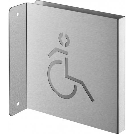Targa segnaletica <>, acciaio inox spazzolato, 120 x 120 mm, con bordo ripiegato – THIRARD (1/3)