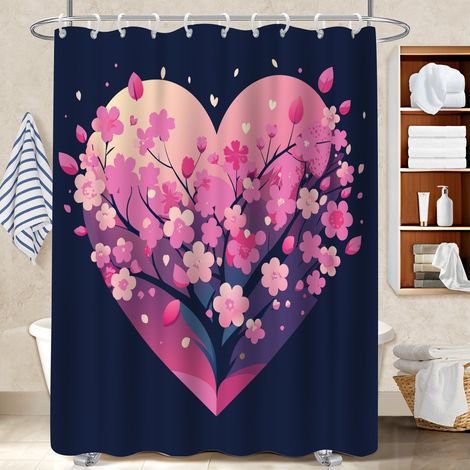 Voile de douche polyester 180x180 aéré housse de baignoire pour un printemps fleuri dans la salle de bain (1/5)