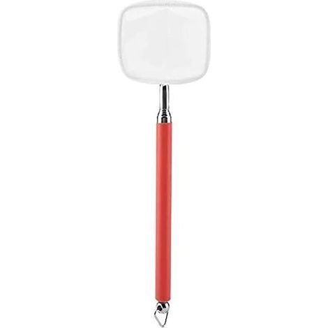 Small Telescopic Aquarium Fish Net with Extendable Handle 18-53cm Long for Betta Fish Tank (Square, Red)