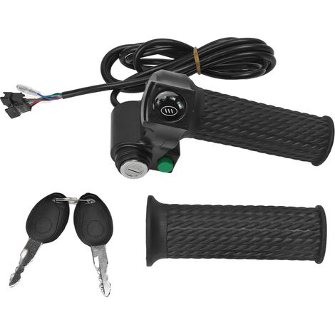 Guidon d'accélérateur pour vélo électrique 2 pièces, kit de commande de vitesse avec 4 témoins lumineux, fonction régulateur de vitesse, accessoires vélo 48V (1/5)