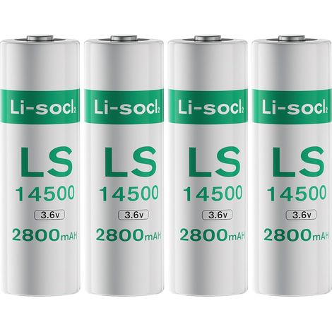 Lot de 4 Piles LS1450O, 3,6 V AA Lithium 2800mAh Batterie ER1450O Lithium Haute Capacité (Non-Rechargeable) (1/5)