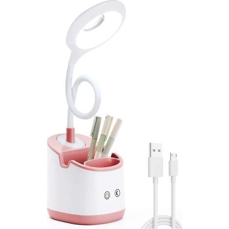 Lampe de bureau LED pour enfants avec veilleuse, lampe de table à piles USB, lampe de lecture, lampe de chevet à intensité variable, lampe tactile pour la maison et le bureau. (1/5)