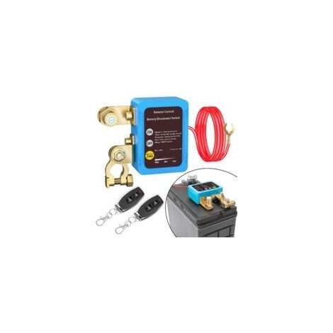 Disjoncteur de batterie 12 V avec télécommande, disjoncteur de batterie 12 V 240 A avec 2 télécommandes Kill Switch anti-vol pour moto, voiture, camping-car, bateau, yacht, caravane (bleu) (1/5)