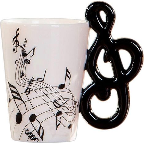 tasse en céramique avec anse en forme de note, mug à spectre libre, tasse cadeau instrument de musique --- (1/5)