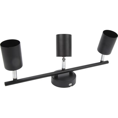 3-teiliges LED-Schienensystem, 40,4 cm (15,9 Zoll) langer Arm, 90° drehbar, mattschwarz, kompatibel mit GU10-Leuchtmitteln, 85–265 V (1/5)