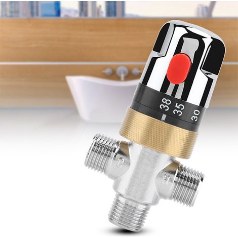 Robinet thermostatique pour baignoire et douche G1/2in brass chromé avec thermostat de sécurité et accessoires pour installation DIY (1/5)