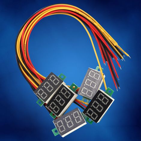 5-teiliges digitales Gleichstrom-Voltmeter mit 0,36-Zoll-LED-Anzeige (blau) und Dreileiter-Spannungsüberwachung (1/5)