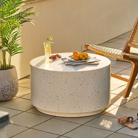 Table basse ronde en effet terrazzo ø70cm - Beige - Bonnie (1/5)