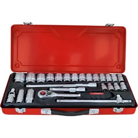 TRIUSO SET CHIAVI A BUSSOLA ATTACCO 1/2CON CRICCHETTO 26 PZ