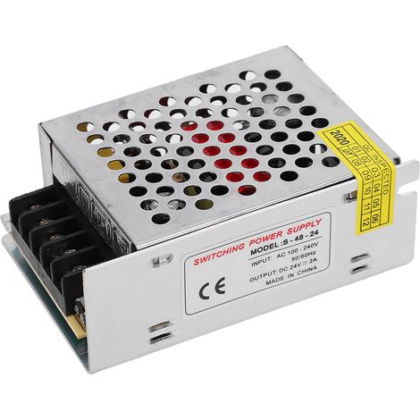 Alimentation à découpage en alliage d'aluminium, alimentation DC24V pour rubans LED d'imprimante 3D (S-48-24 (24V 2A 48W) AC100-240V) (1/5)
