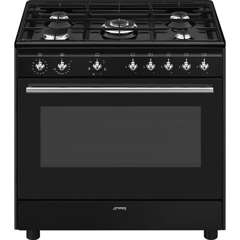 Smeg Concert CX91GMBL cucina Cucina freestanding Elettrico Gas Nero A