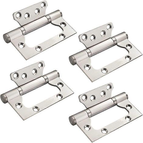 4 charnières en acier inoxydable, charnières de porte rectangulaires de 100 mm (1/5)